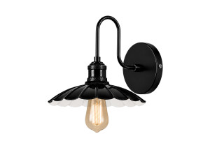 Aplique de pared de metal «Volan» - 25 x 30 cm - Negro