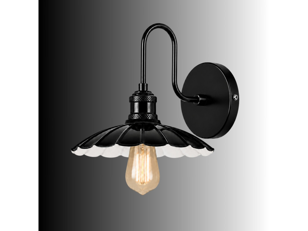 Aplique de pared de metal «Volan» - 25 x 30 cm - Negro