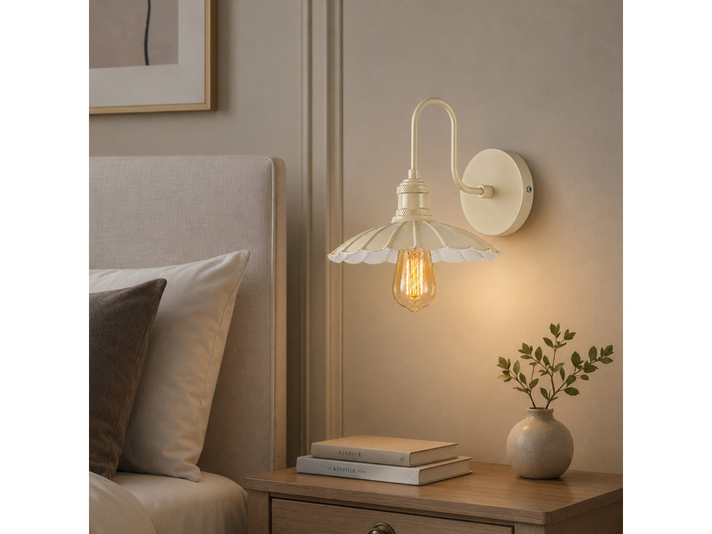 Aplique de pared de metal «Volan» - 25 x 30 cm - Beige