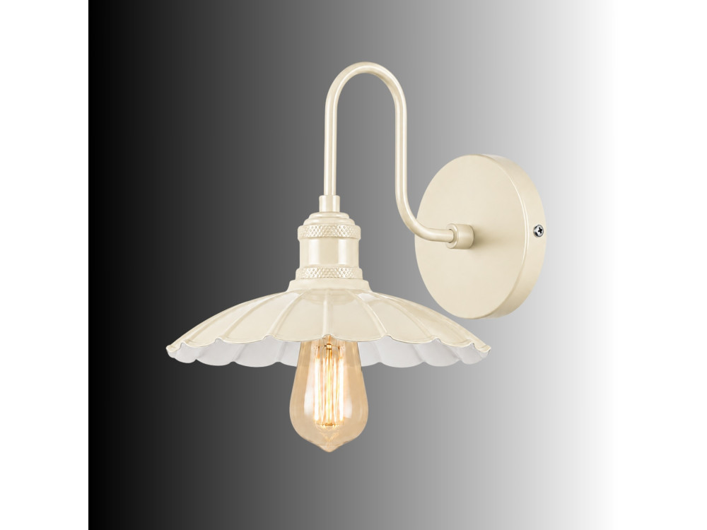 Aplique de pared de metal «Volan» - 25 x 30 cm - Beige