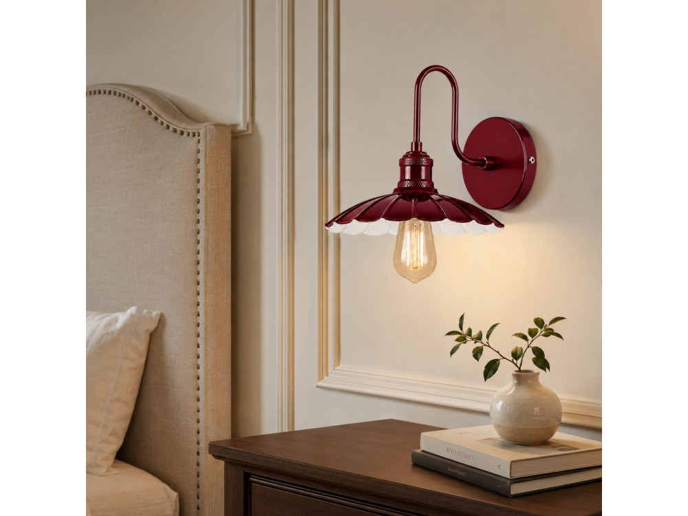Aplique de pared de metal «Volan» - 25 x 30 cm - Rojo