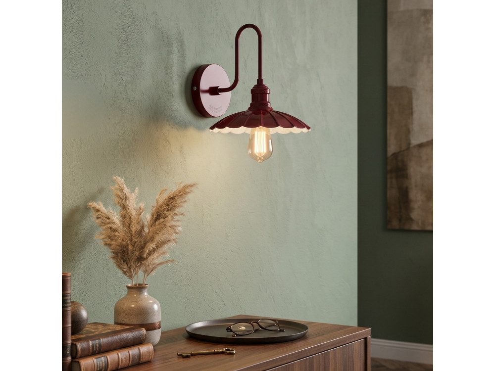 Aplique de pared de metal «Volan» - 25 x 30 cm - Rojo