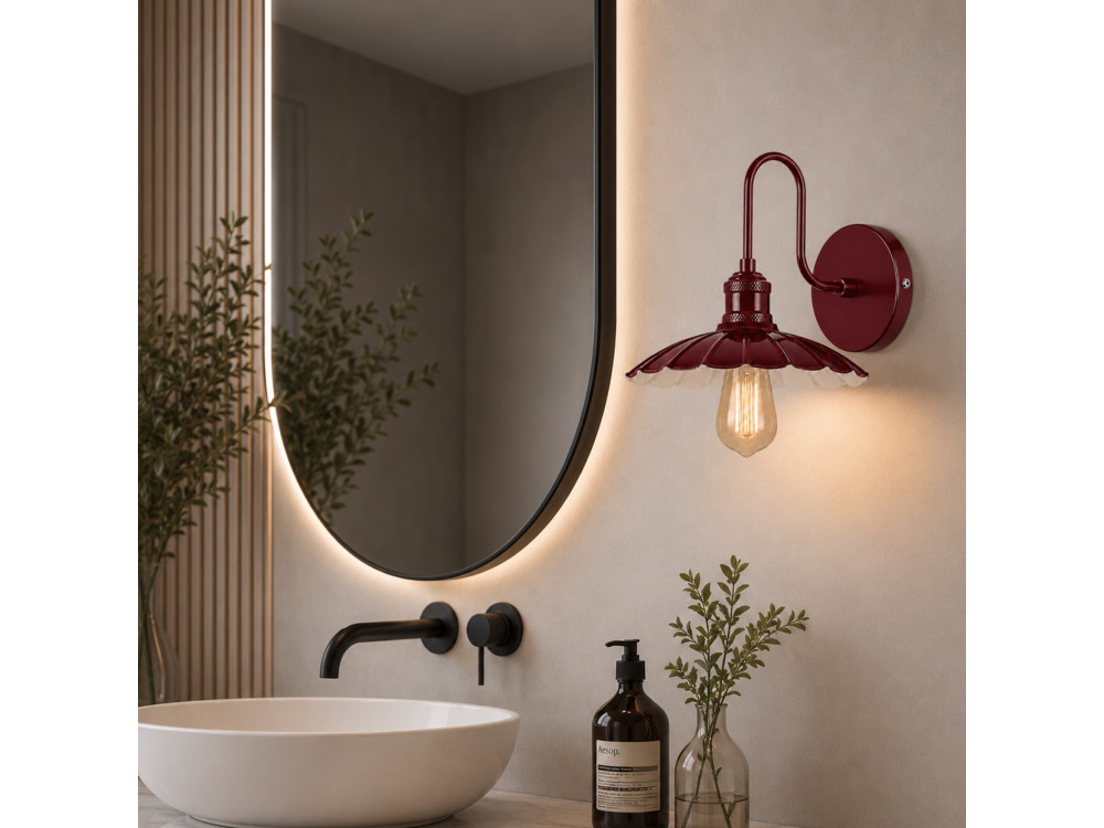 Aplique de pared de metal «Volan» - 25 x 30 cm - Rojo