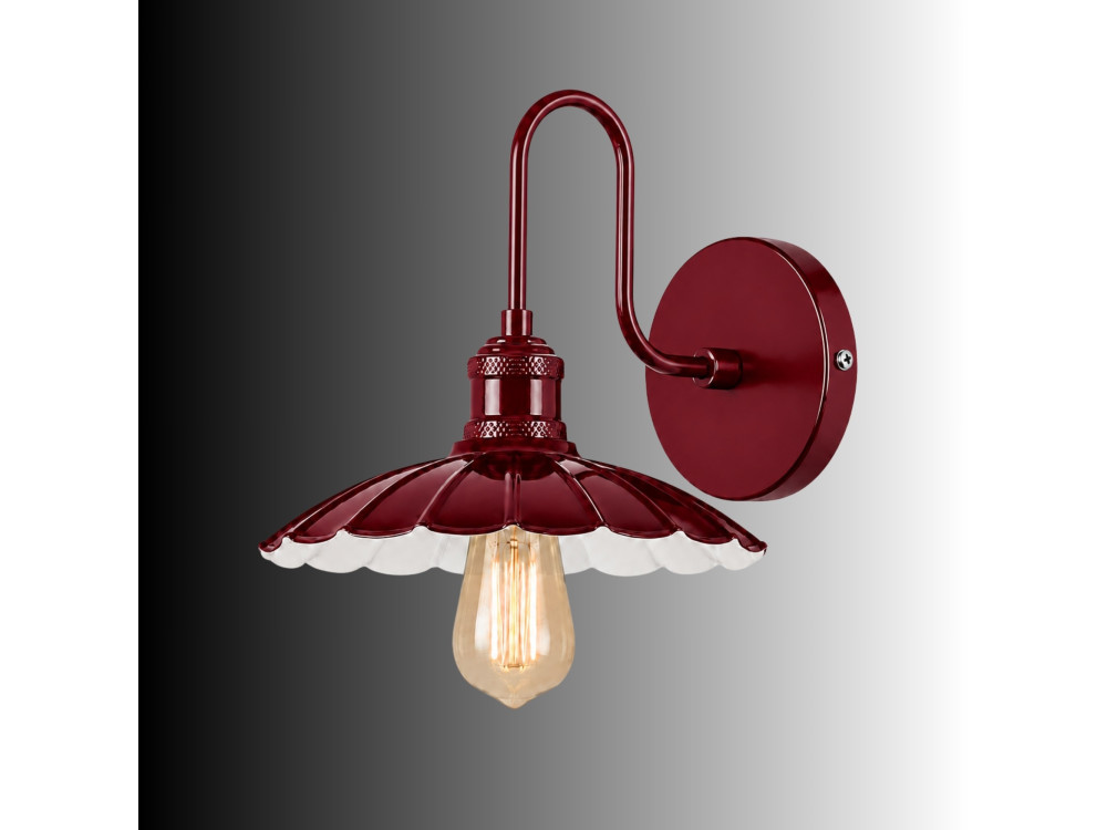 Aplique de pared de metal «Volan» - 25 x 30 cm - Rojo