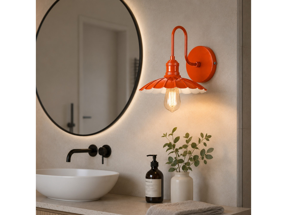 Aplique de pared de metal «Volan» - 25 x 30 cm - Naranja