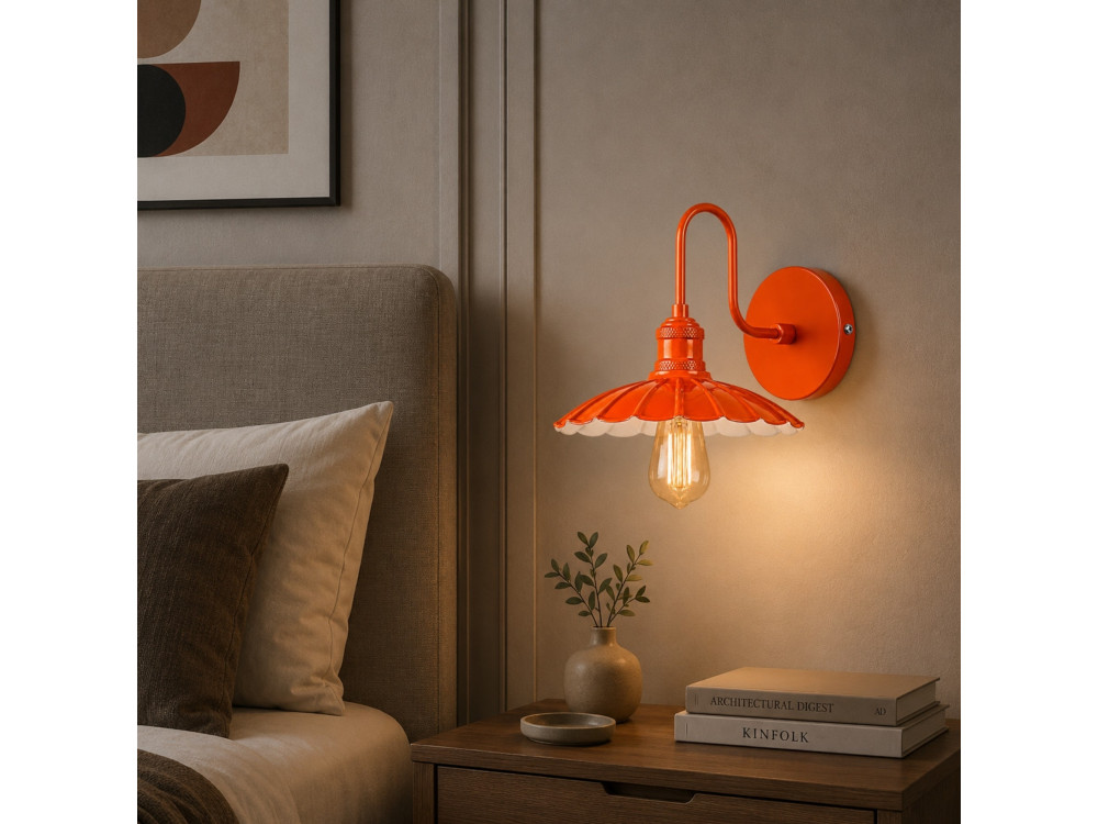 Aplique de pared de metal «Volan» - 25 x 30 cm - Naranja