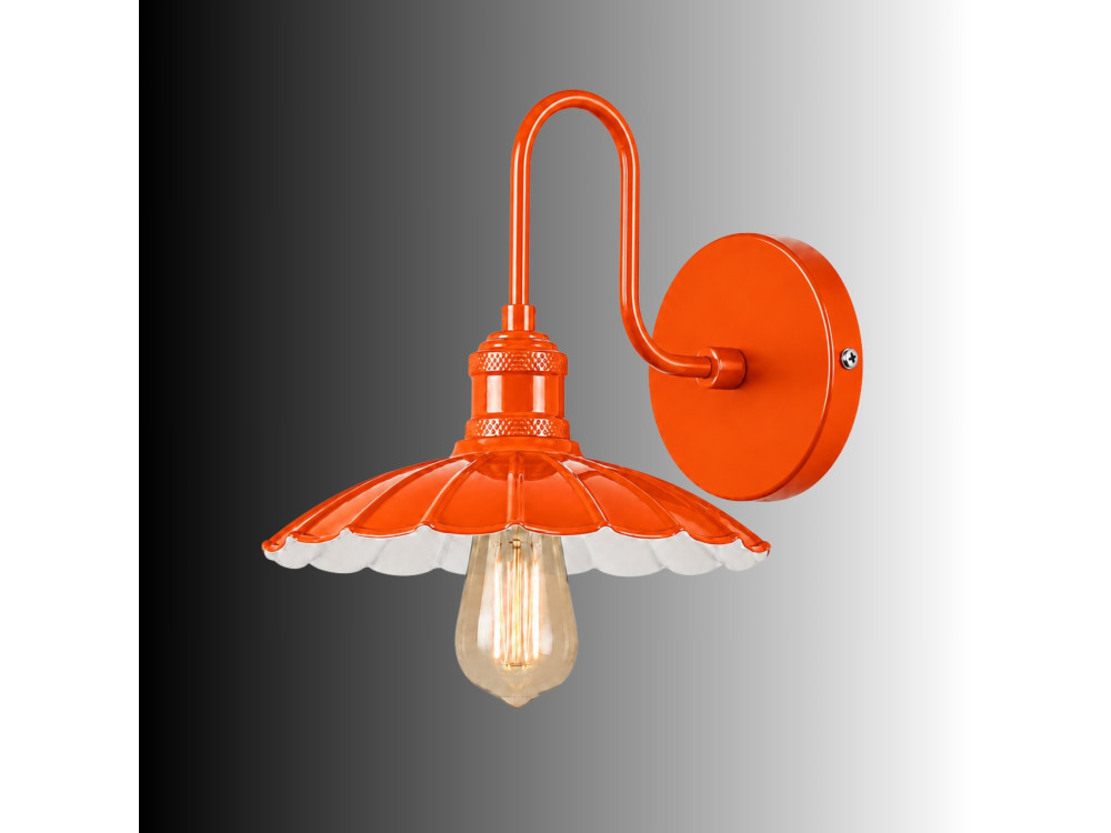 Aplique de pared de metal «Volan» - 25 x 30 cm - Naranja