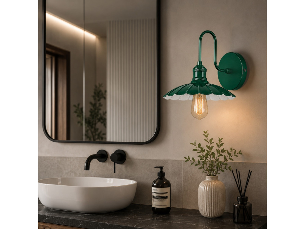 Aplique de pared de metal «Volan» - 25 x 30 cm - Verde