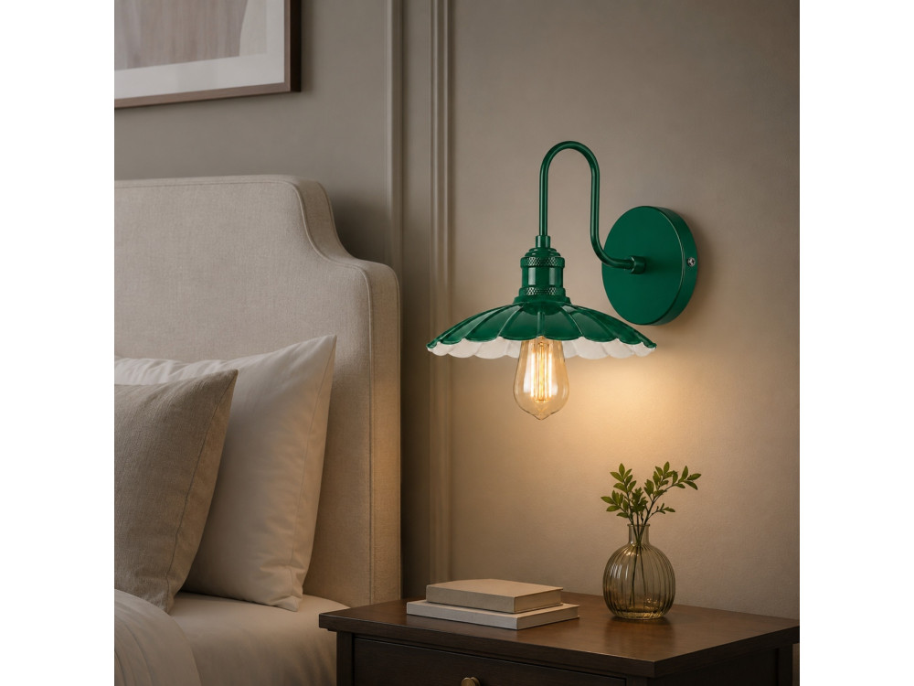 Aplique de pared de metal «Volan» - 25 x 30 cm - Verde