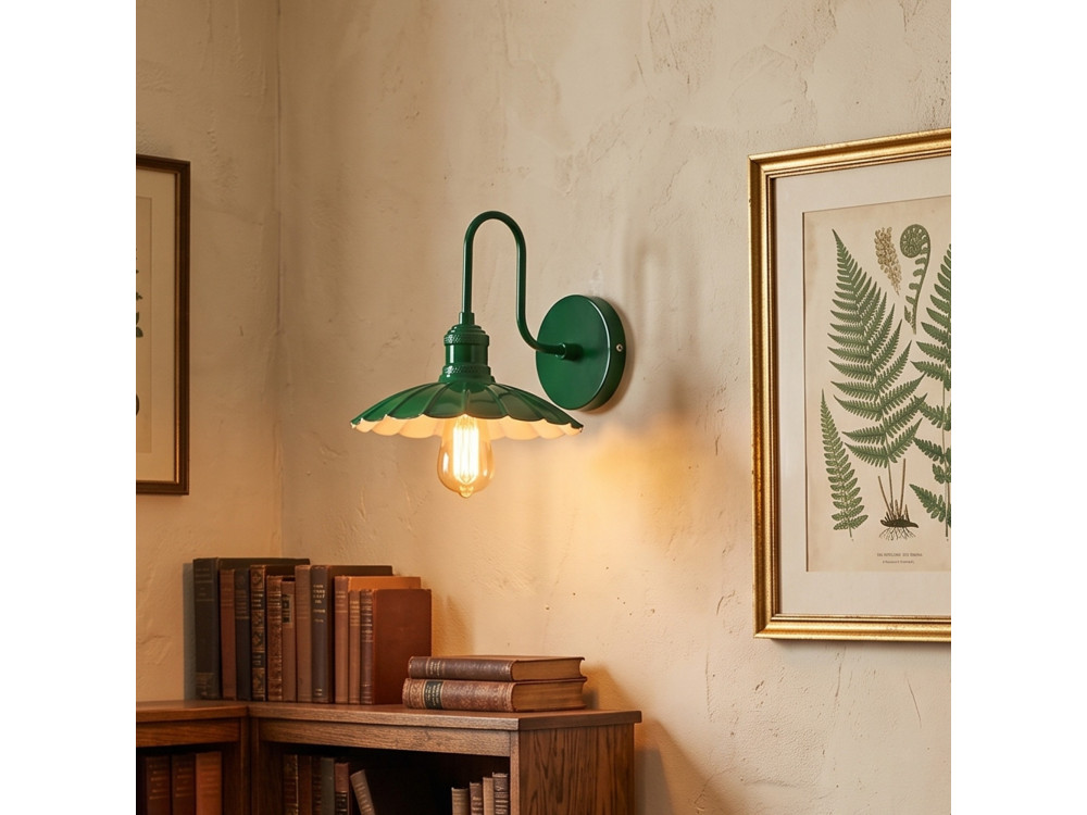 Aplique de pared de metal «Volan» - 25 x 30 cm - Verde