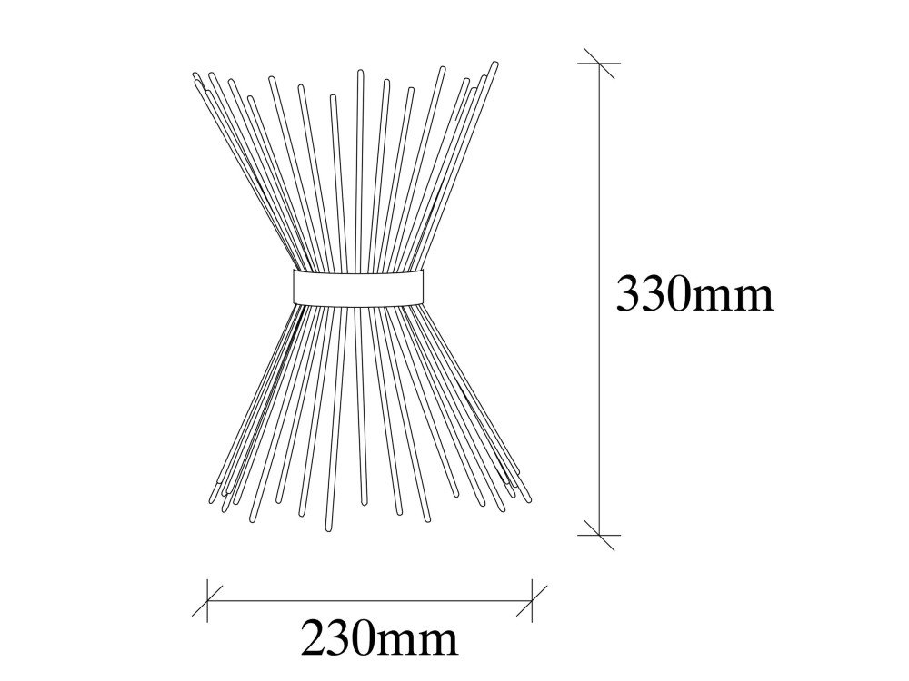 Aplique de pared de metal «Kirpi» - 23 x 23 cm - Dorado