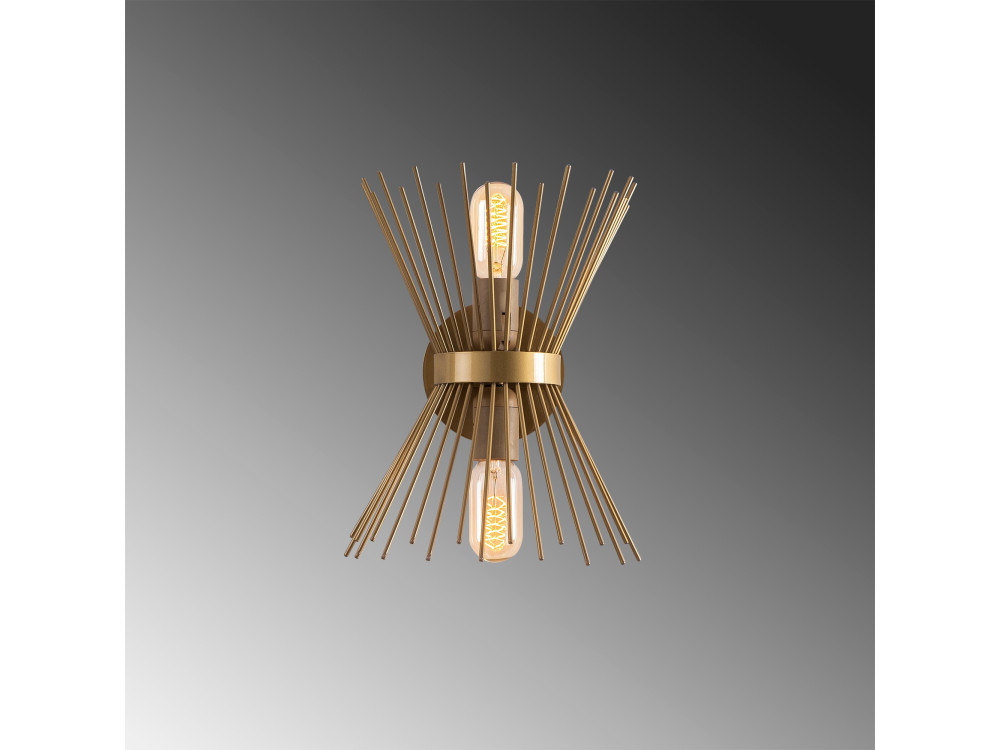 Aplique de pared de metal «Kirpi» - 23 x 23 cm - Dorado