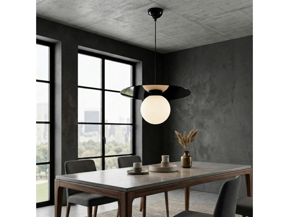 Lámpara colgante de metal «Vesper» - 40 x 40 cm - Negro