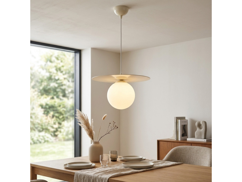 Lámpara colgante de metal «Vesper» - 40 x 40 cm - Beige