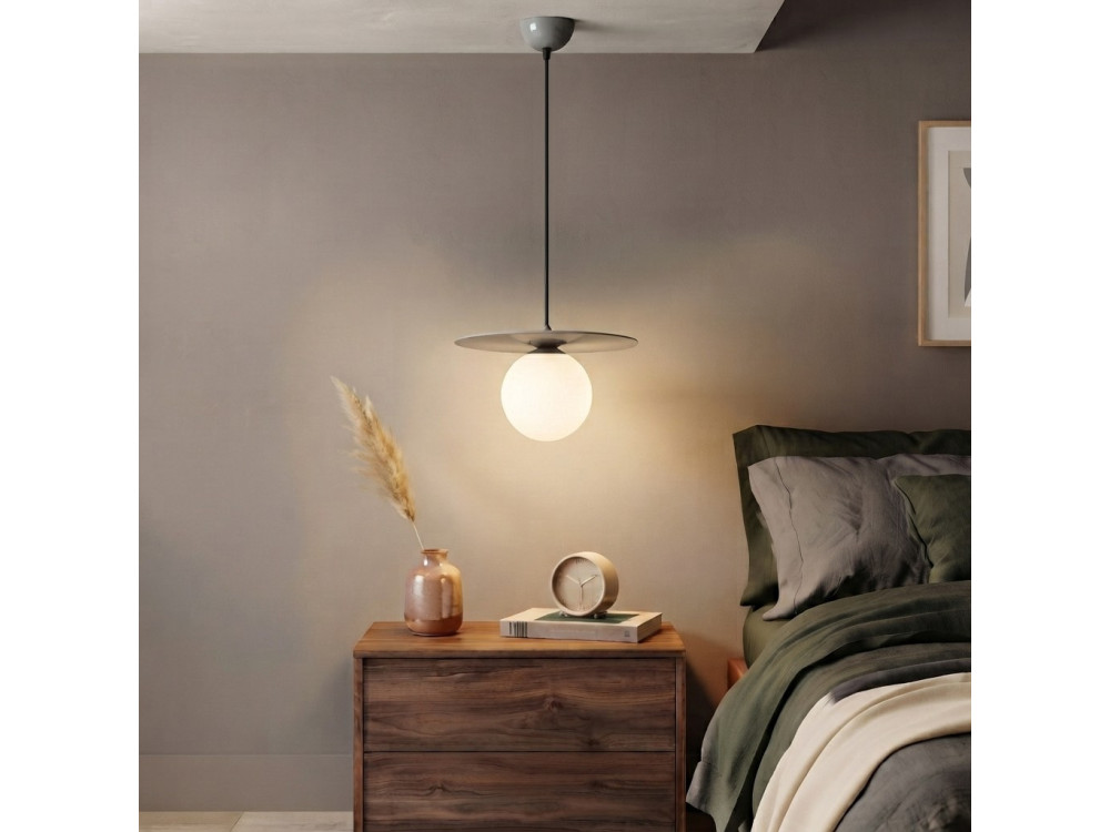 Lámpara colgante de metal «Vesper» - 40 x 40 cm - Gris