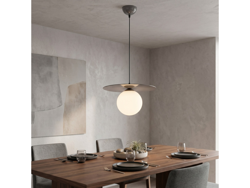 Lámpara colgante de metal «Vesper» - 40 x 40 cm - Gris