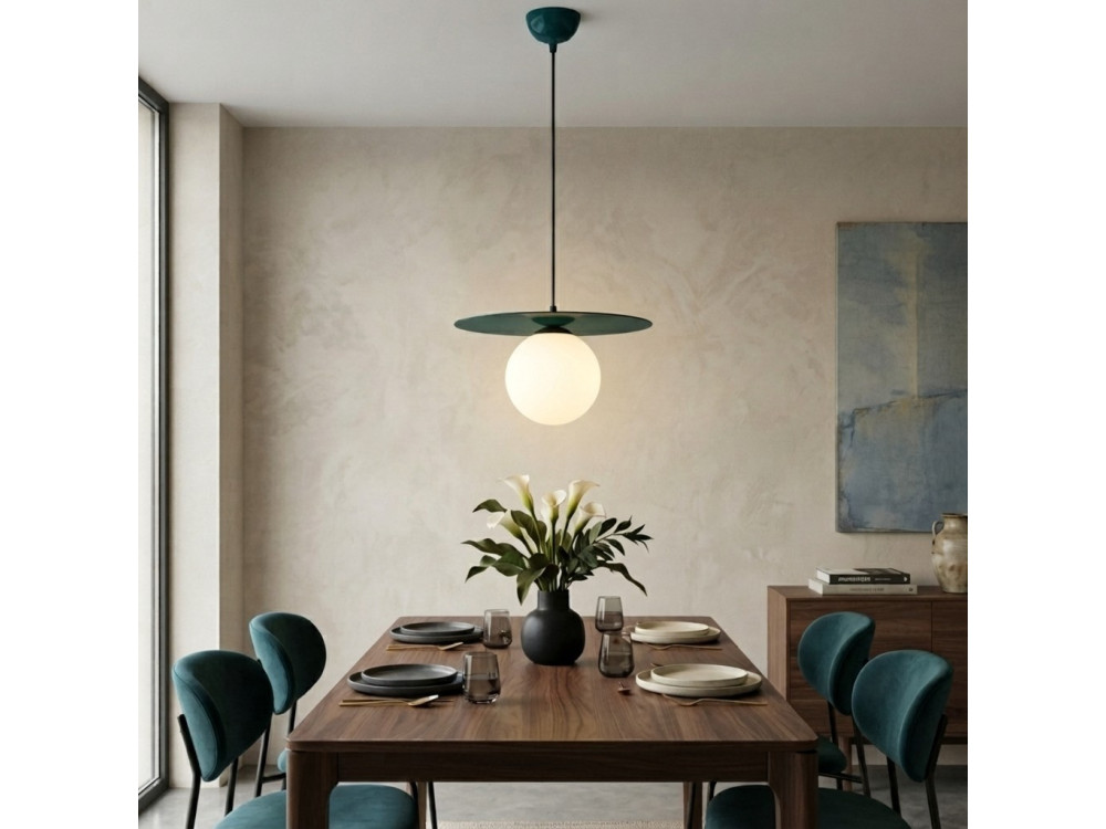 Lámpara colgante de metal «Vesper» - 40 x 40 cm - Verde