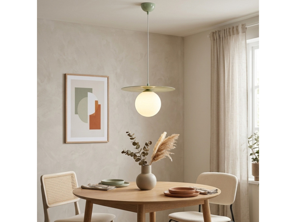 Lámpara colgante de metal «Vesper» - 40 x 40 cm - Verde