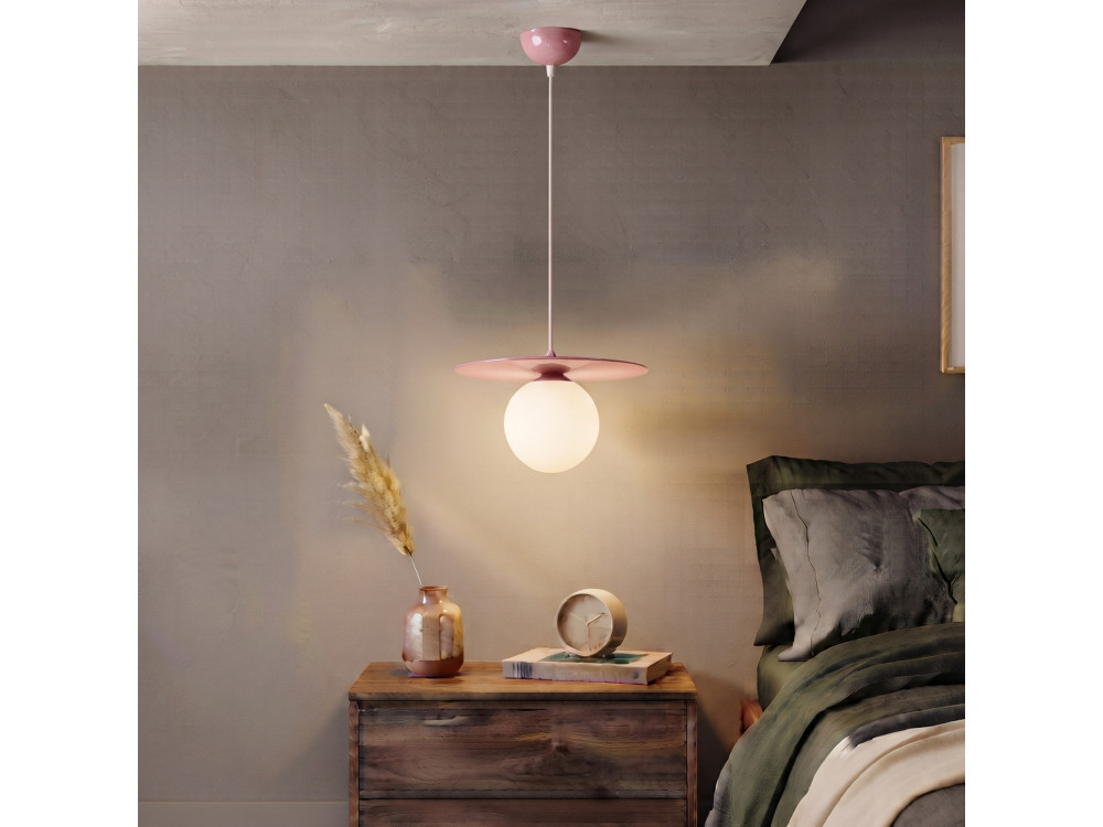 Lámpara colgante de metal «Vesper» - 40 x 40 cm - Rosa