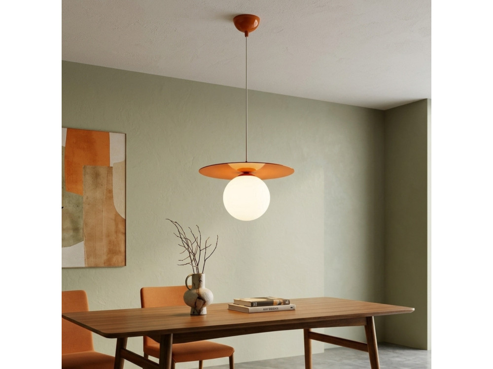 Lámpara colgante de metal «Vesper» - 40 x 40 cm - Naranja