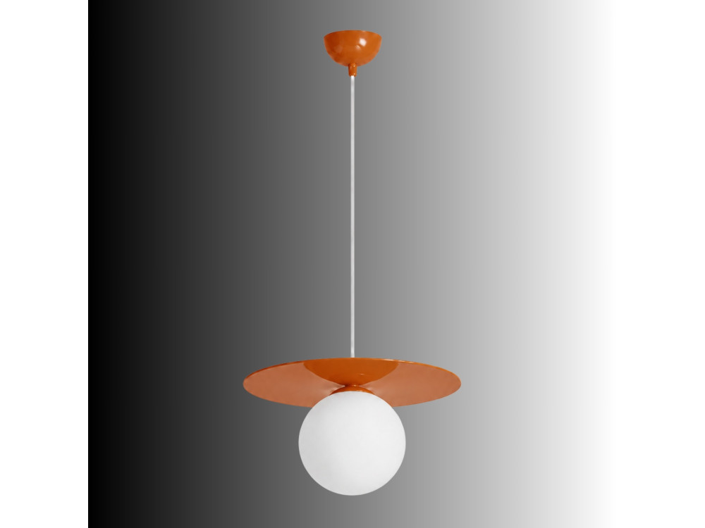 Lámpara colgante de metal «Vesper» - 40 x 40 cm - Naranja