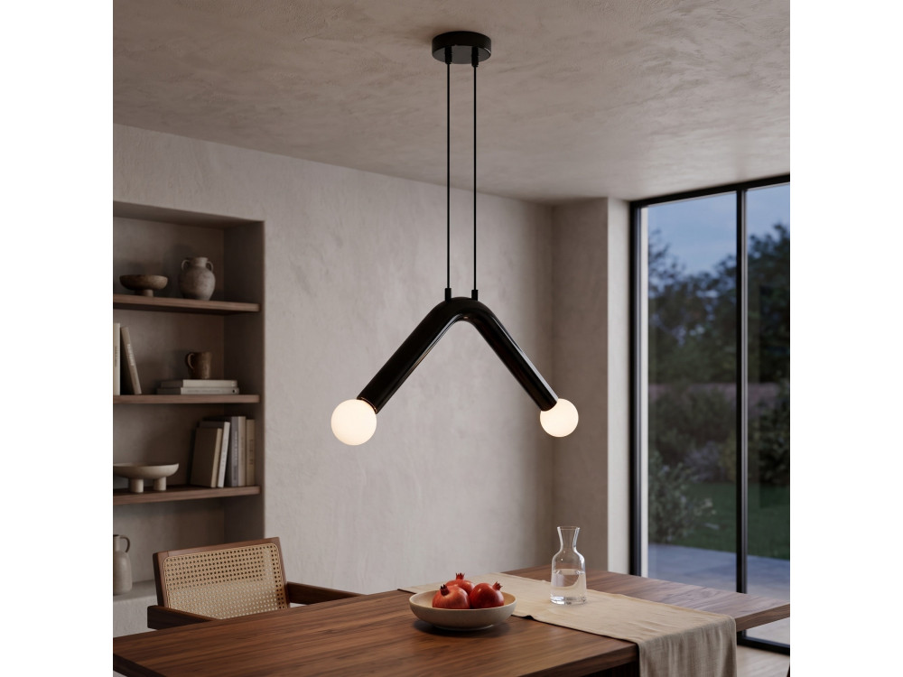 Lámpara colgante de metal «Balance» - 33 x 15 cm - Negro