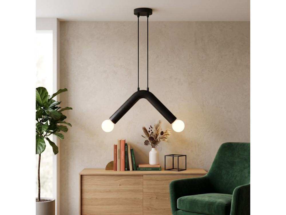 Lámpara colgante de metal «Balance» - 33 x 15 cm - Negro