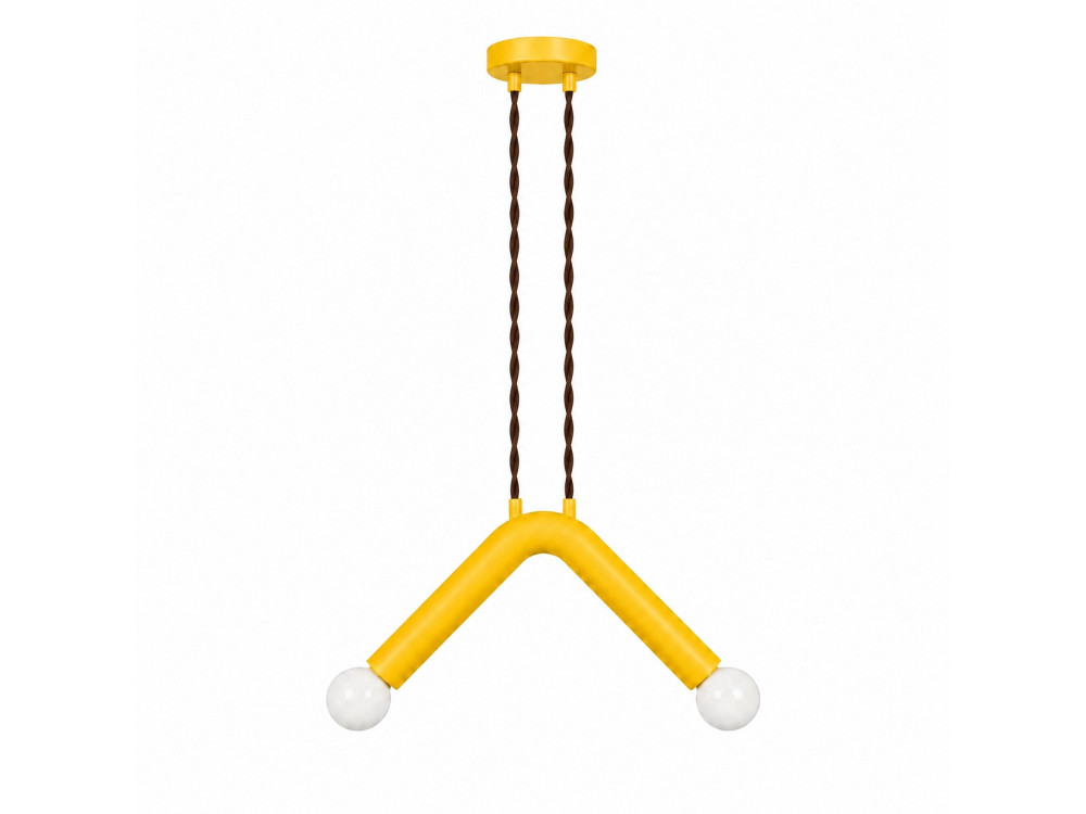 Lámpara colgante de metal «Balance» - 33 x 15 cm - Amarilla