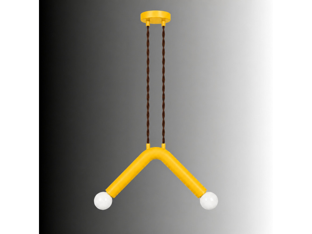 Lámpara colgante de metal «Balance» - 33 x 15 cm - Amarilla