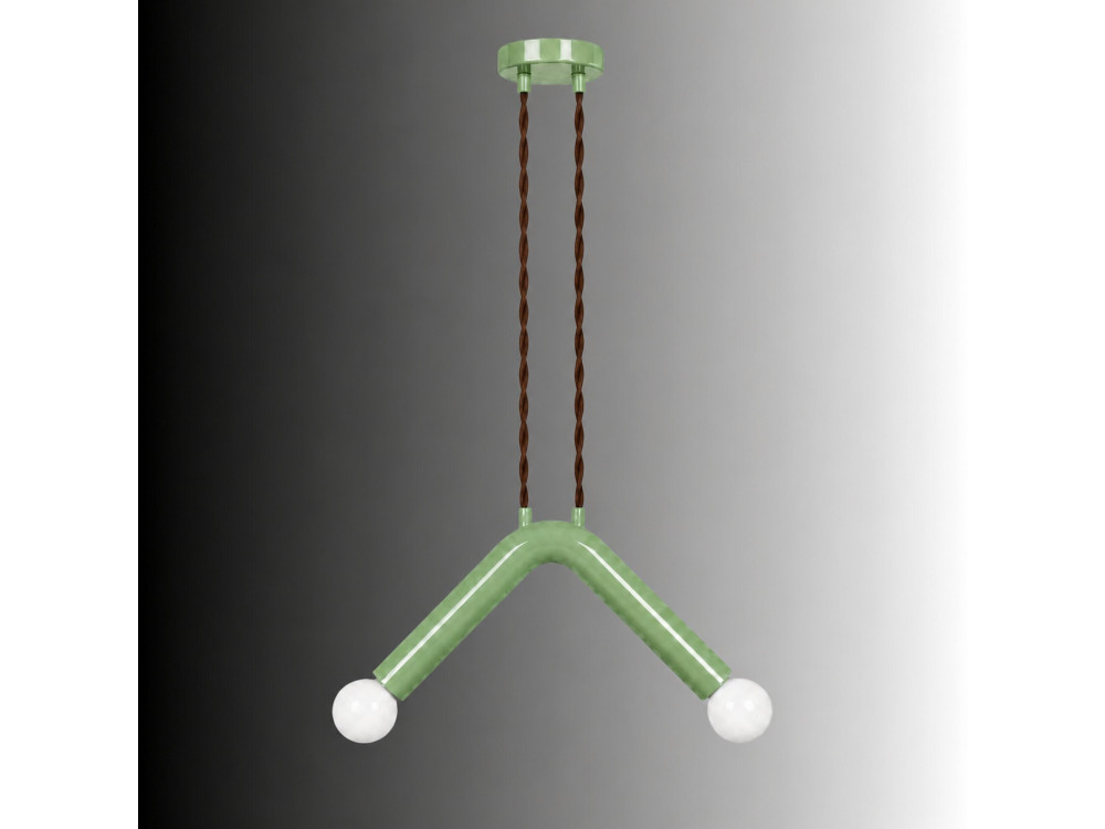 Lámpara colgante de metal «Balance» - 33 x 15 cm - Verde