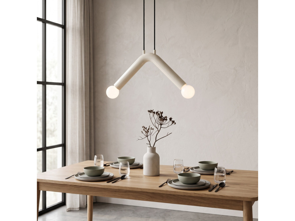 Lámpara colgante de metal «Balance» - 33 x 15 cm - Blanca