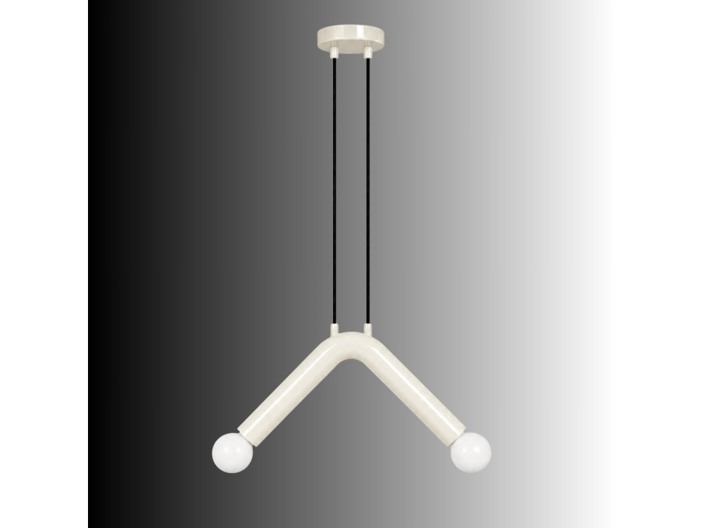 Lámpara colgante de metal «Balance» - 33 x 15 cm - Blanca