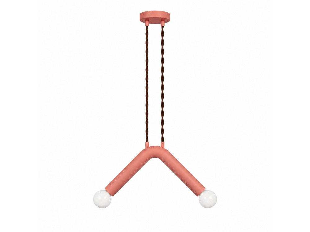 Lámpara colgante de metal «Balance» - 33 x 15 cm - Rosa