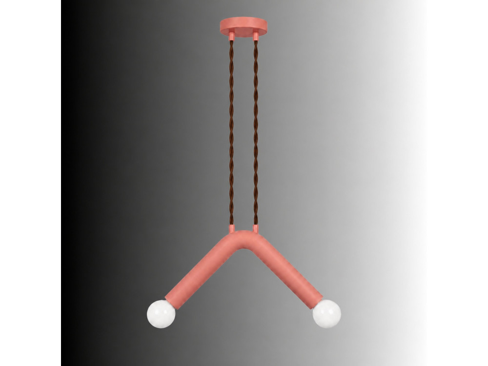 Lámpara colgante de metal «Balance» - 33 x 15 cm - Rosa