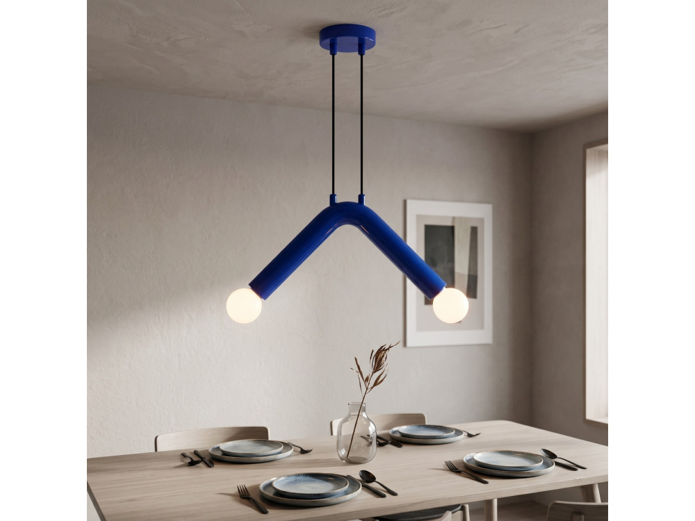 Lámpara colgante de metal «Balance» - 33 x 15 cm - Azul