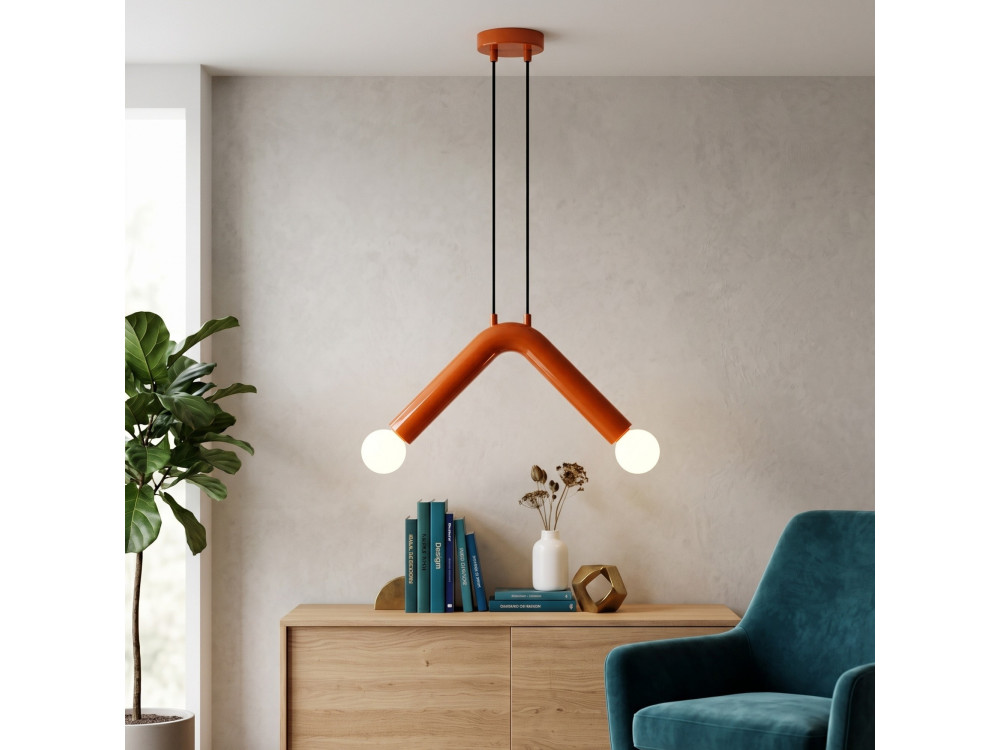 Lámpara colgante de metal «Balance» - 33 x 15 cm - Naranja