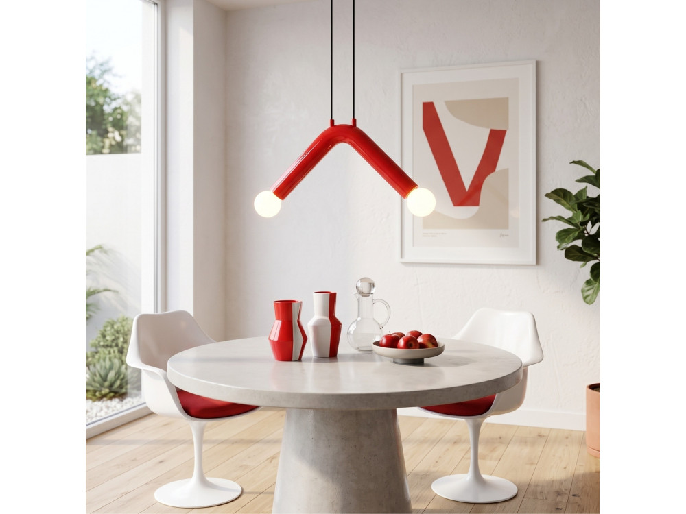 Lámpara colgante de metal «Balance» - 33 x 15 cm - Rojo