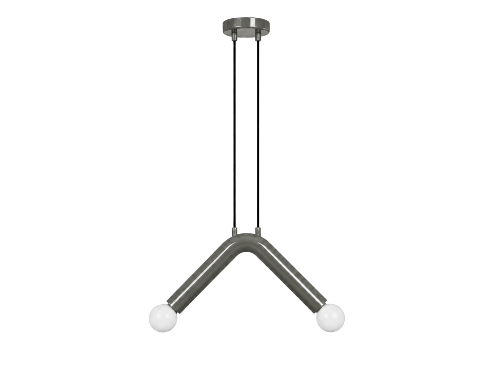 Lámpara colgante de metal «Balance» - 33 x 15 cm - Gris