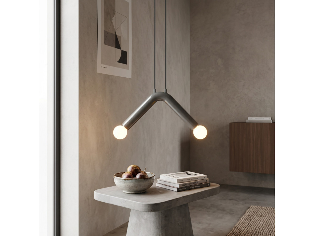 Lámpara colgante de metal «Balance» - 33 x 15 cm - Gris