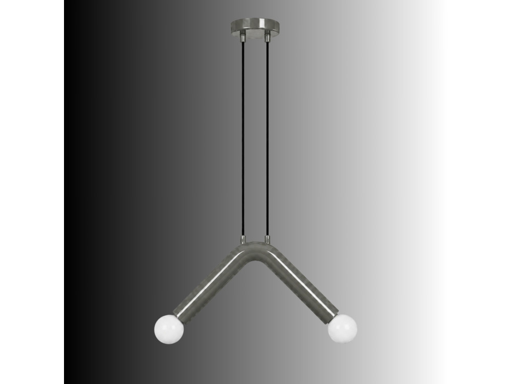 Lámpara colgante de metal «Balance» - 33 x 15 cm - Gris