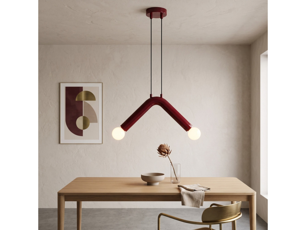 Lámpara colgante de metal «Balance» - 33 x 15 cm - Rojo