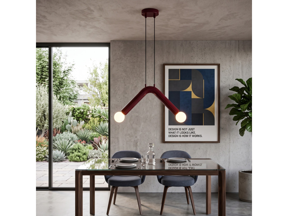 Lámpara colgante de metal «Balance» - 33 x 15 cm - Rojo