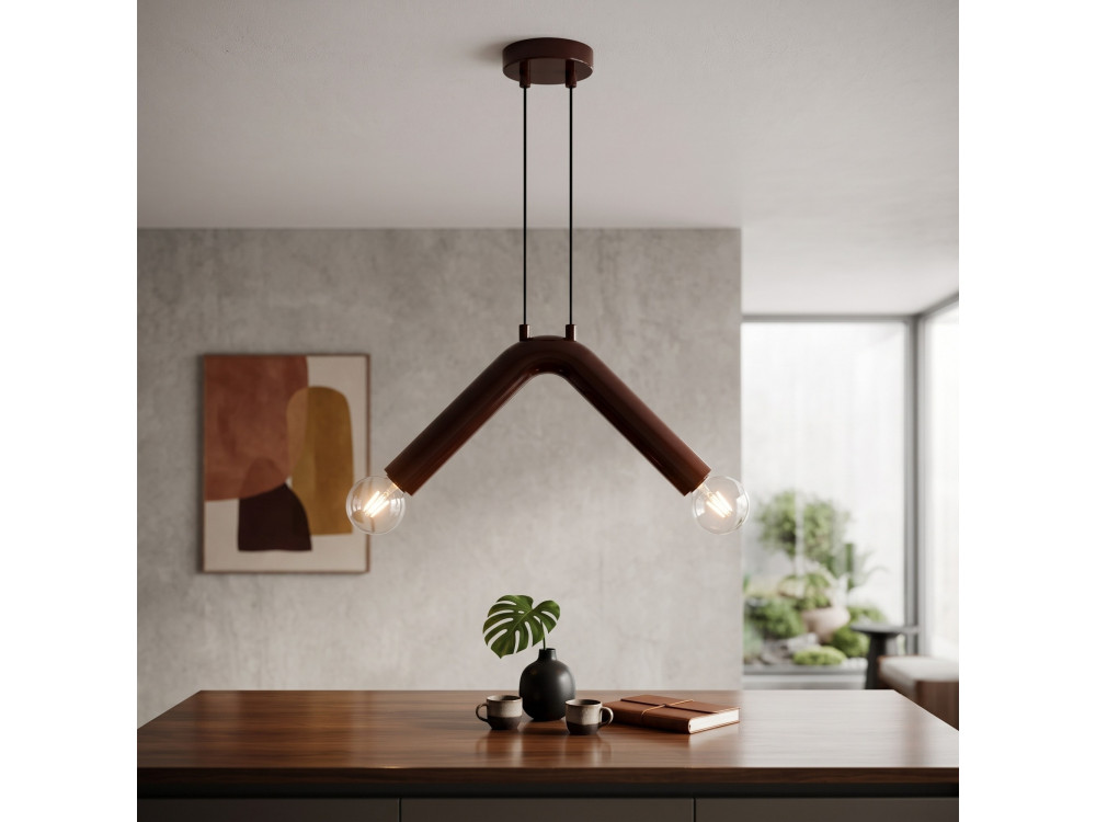 Lámpara colgante de metal «Balance» - 33 x 15 cm - Marrón