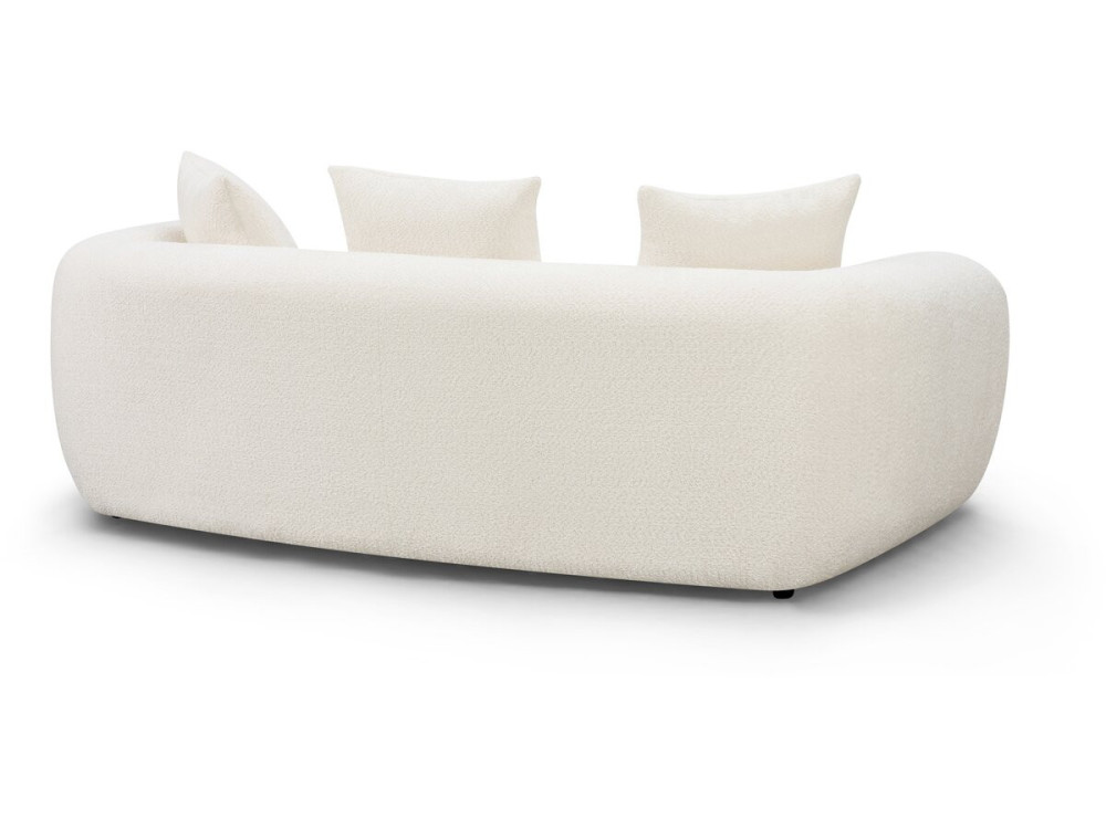 Sofá recto estilo «bubble» en tejido texturizado «La Fayette» - 3 plazas - Color crema