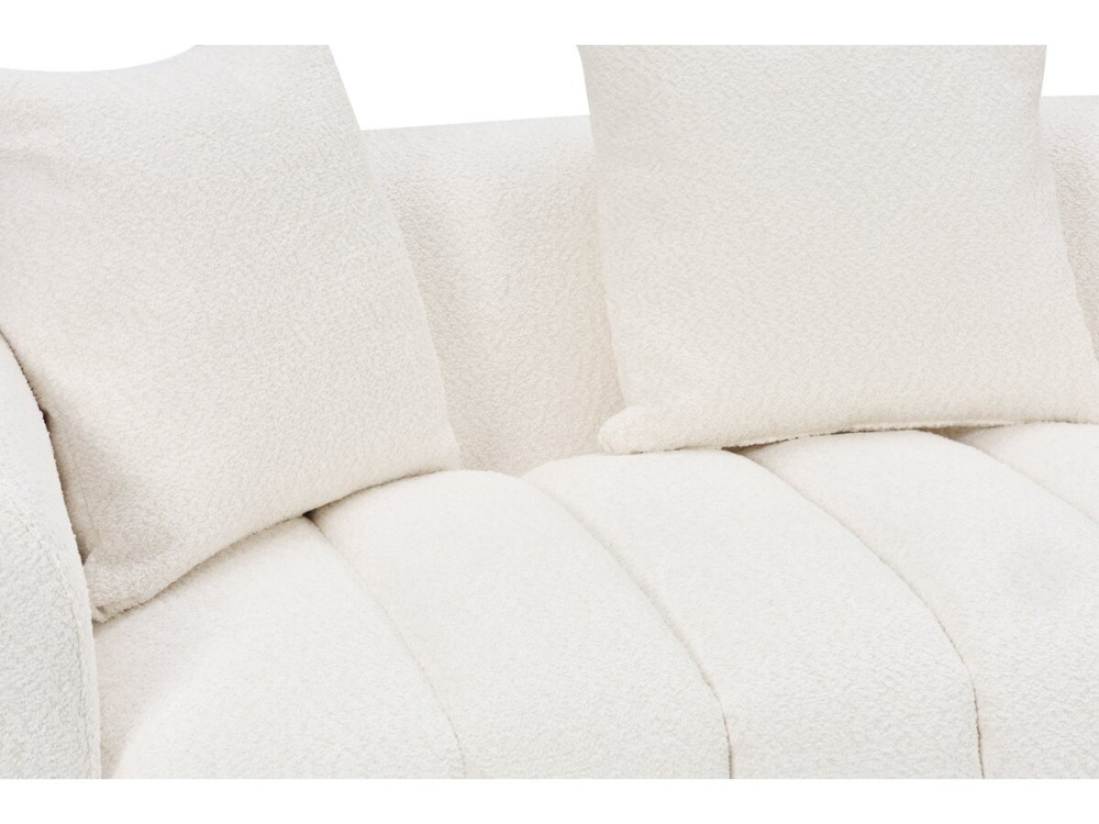 Sofá recto estilo «bubble» en tejido texturizado «La Fayette» - 3 plazas - Color crema
