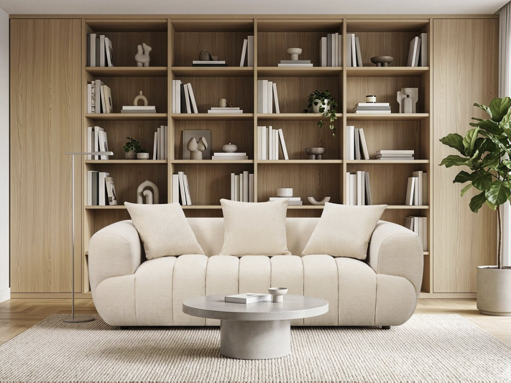 Sofá recto «La Fayette» - 3 plazas - Beige