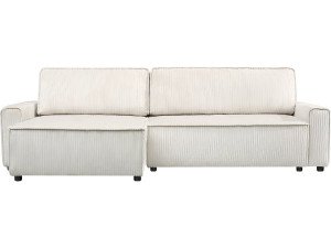 Sofá esquinero convertible y reversible de pana "Montaigne" - 3 plazas - Beige