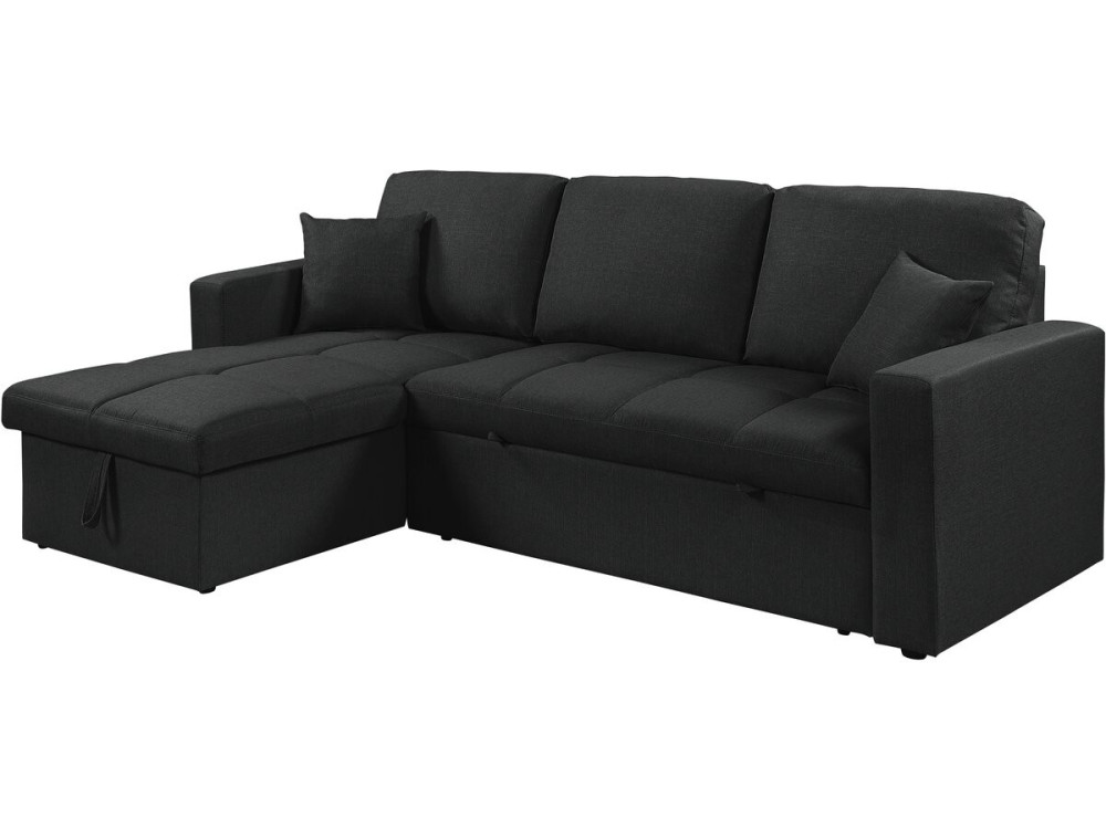 Sofá esquinero convertible/reversible estilo «bubble» «Alain» - 3 plazas - Negro