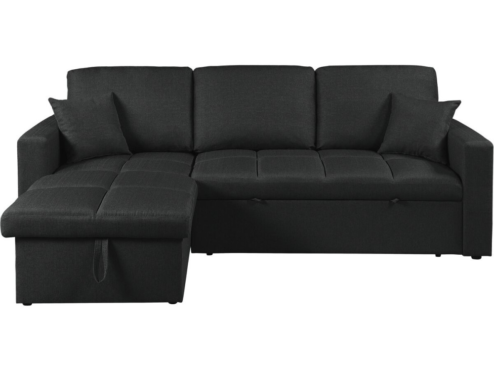 Sofá esquinero convertible/reversible estilo «bubble» «Alain» - 3 plazas - Negro