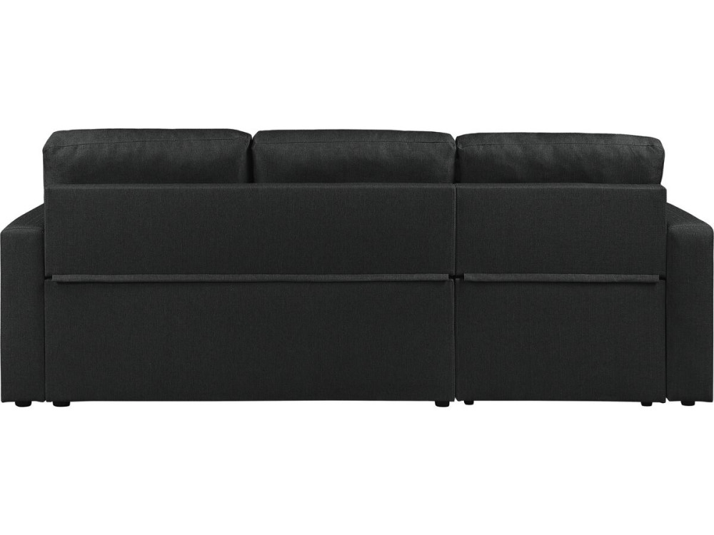Sofá esquinero convertible/reversible estilo «bubble» «Alain» - 3 plazas - Negro